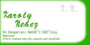 karoly nehez business card
